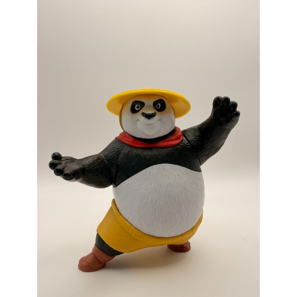 Kung Fu Panda Po Burger King Toy Figure Panda Yellow Hat 2024